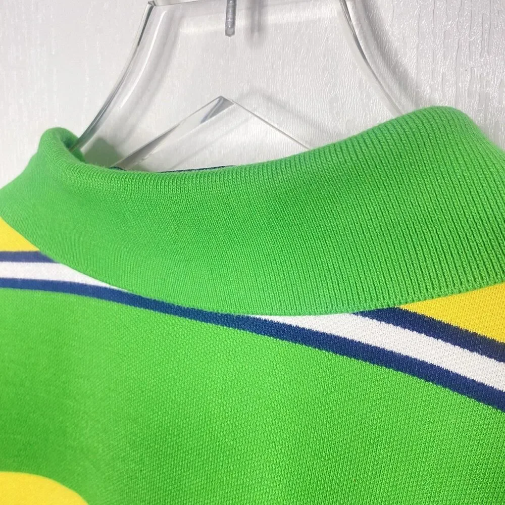 POLO by Ralph Lauren classic mens shirt Green Yellow Navy White stripe sz XXL